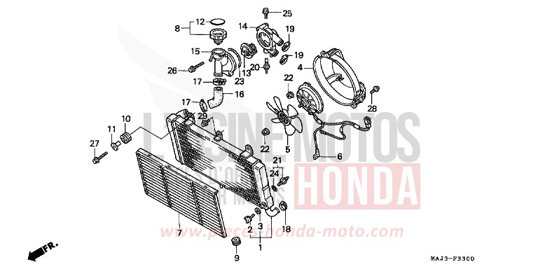 RADIATOR for Pan-European ABS CANDY WINE BERRY RED-U (R114) from 1996